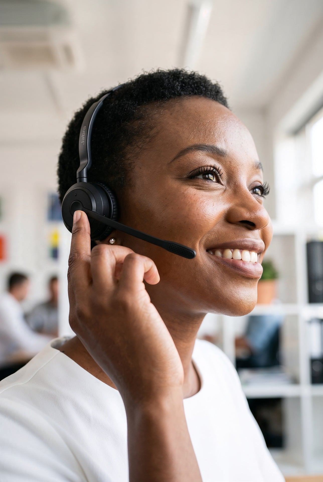 Customer service consultant ready to assist a client